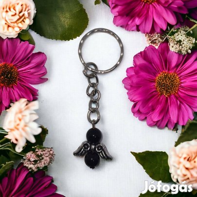 Ónix angyal kulcstartó