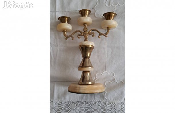 Ónix-réz asztali gyertyatartó.25 cm