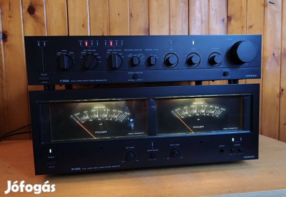 Onkyo M-5060 végfok erősítő VU Műszeres P-3060 előfok előerősítő