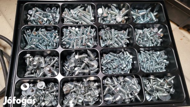 Önmetsző csavar készlet lemezcsavar szerszám