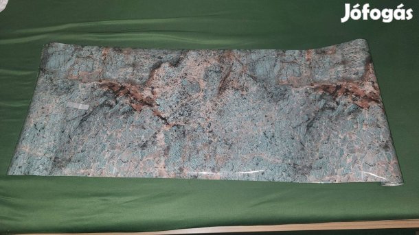 Öntapadós tapéta zöldes-barna márványmintás, vízálló, 40 cm széles