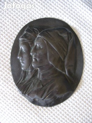 Öntött bronzplakett, hibátlan