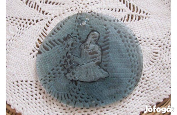 Öntött üveg plakett -szűz csillagjegy- ablakdísz