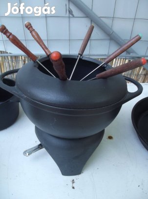 Öntöttvas fondus tál öntvény melegitős talpal méret a képen