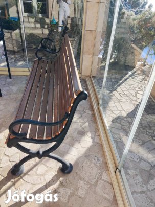 Öntöttvas lábú fa kerti pad!