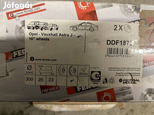 Opel J Astra, Zafira MK3 első féktárcsa