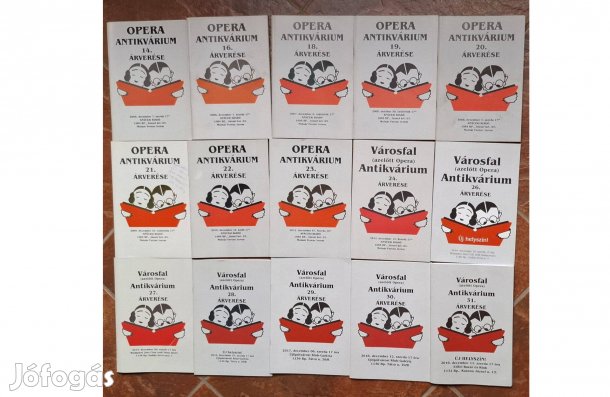 Opera Városfal antikvárium aukciós katalógusai