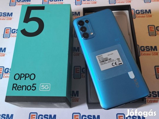Oppo Reno5 5G 128GB Kék Kártyafüggetlen Új Mobiltelefon