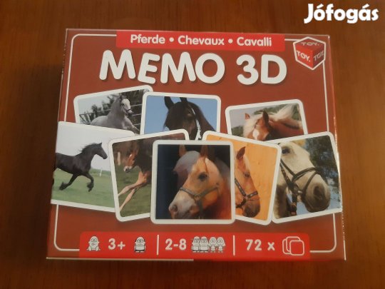 Optimat Toy(német) Memo 3D lovas / lovak memóriajáték 72db kártya - új