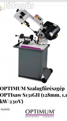 Optimum szalagfűrész