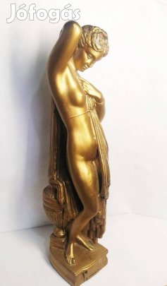 Opyn-Phryne görög kurtizán, női akt halcsont-műgyanta szobor, egyedi