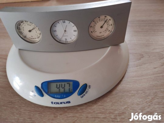 Óra és barométer hőmérő egyben asztali dísz