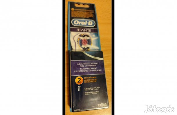 Oral-B 3D White fogkefe pótfejek, /Braun/ (3db), Új, gyári dobozában