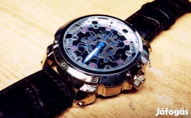 Óriás Jcky Time Quartz analóg dekoratív számlapos, bőr szíjas karóra m