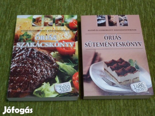 Óriás szakácskönyv (2000 recept) + Óriás süteményeskönyv (1486 recept)