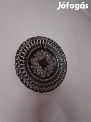 Óriási Hódmezővásárhelyi kerámia fali tányér átm 34cm áttört szélű