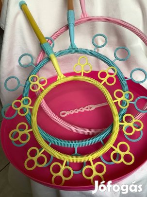 Óriási buborék készítő varázsló karikák tálcával szett