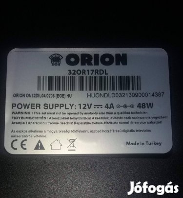 Orion 32OR17Rdl LED LCD tv háttér világítás 12V os! mainboard elkelt!
