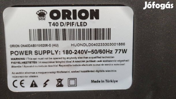 Orion T40D/PIF/LED tv main panel alkatrésznek 17AT010V1.0