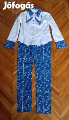 Örökkék női fehér blúz és nadrág szett dobozban vadonatúj