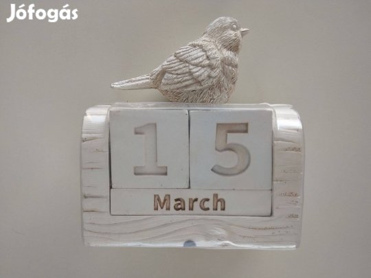 Öröknaptár fehér madaras fa hatású új bontatlan