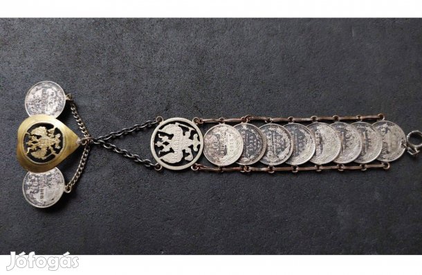 Orosz cári időkből származó egyedi zsebóra lánc eladó