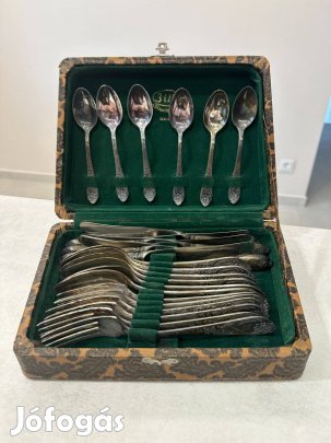 Orosz ezüstözött étkészlet