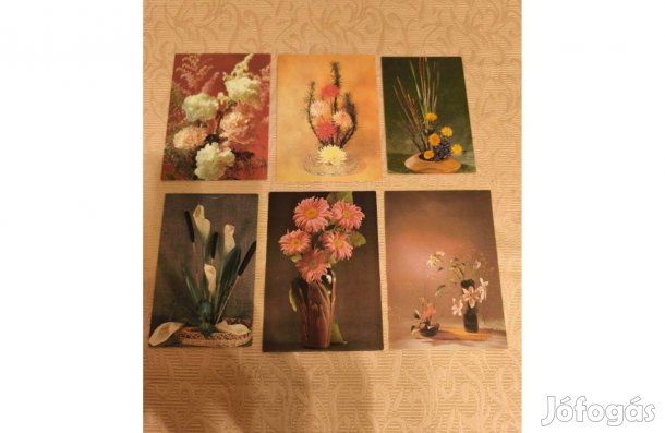 Orosz virágos képeslap 6 db darabonként is