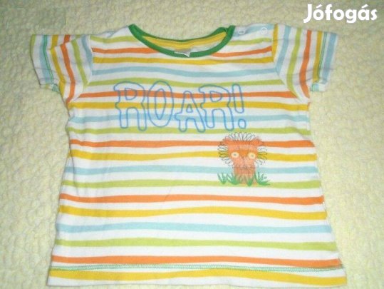 Oroszlán mintás csíkos póló 12-18 hó (méret 86)