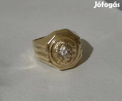 Oroszlános gyűrű 14k magyar fémjeles