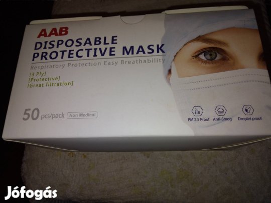 Orrot és szájat eltakaró orvosi maszk.50 db.