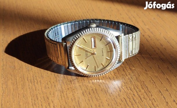Osco régi arany színű quartz férfi karóra - Igazi ritkaság!