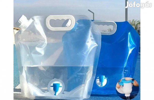 Összecsukható Kemping ivóvíz táska, Vízhordó kanna csappal 10 L-es