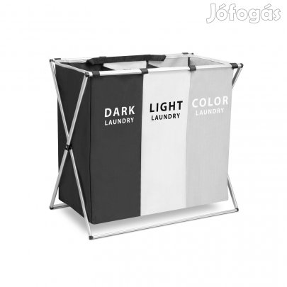 Összecsukható Szövet szennyestartó kosár 3 részes fém vázzal