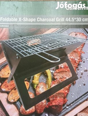 Összecsukható X alakú faszenes grillsütő 44,5x30 cm, új eladó
