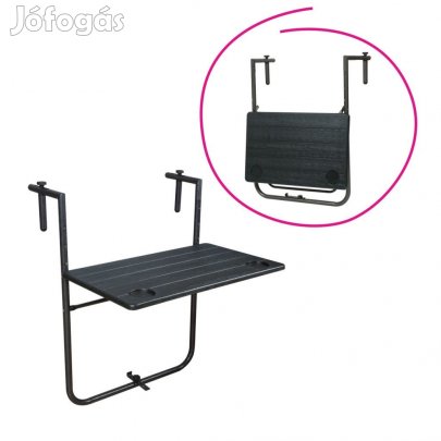 Összecsukható erkély asztal, fekete, UZOR