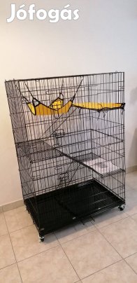 Összecsukható nagy, 3-szintes kisállat ketrec