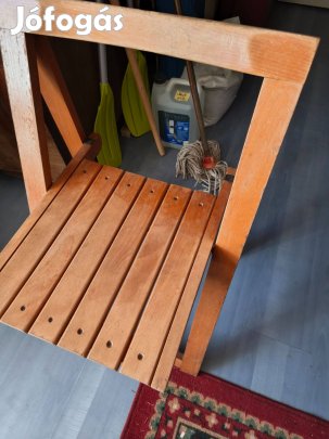 Összecsukható natúr faszék 2 db