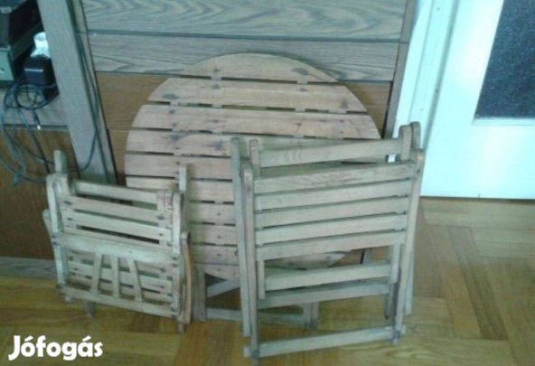 Összecsukható retro fa kisszék