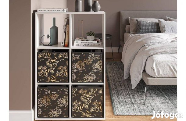 Összecsukható tárolódoboz 30 × 30 × 30 cm,Vicco fekete-virágos,Új