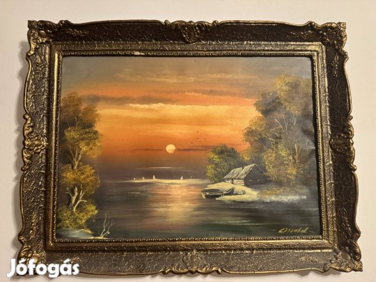 Osvad Elisabeta olaj vászon tájkép. 70X50-50X30