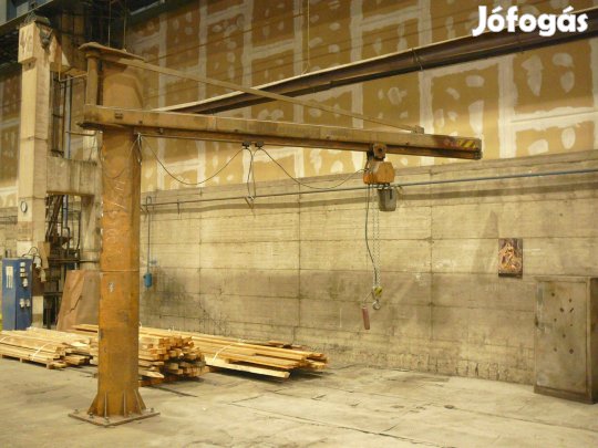 Oszlopos forgódaru, műhelydaru elektromos csörlővel - 1000kg, 4-5m