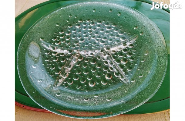 Osztott kínáló üvegtányér 2000 Ft