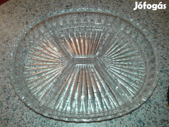 Osztott nehéz üveg kínáló art deco 3 200 Ft