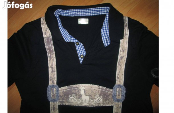 Osztrák / Német népviseletes póló / fekete