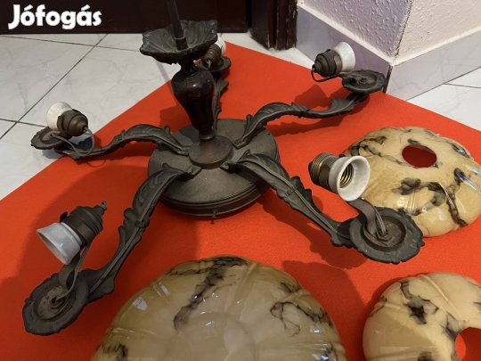 Öt ágú antik bronz mennyezeti lámpa