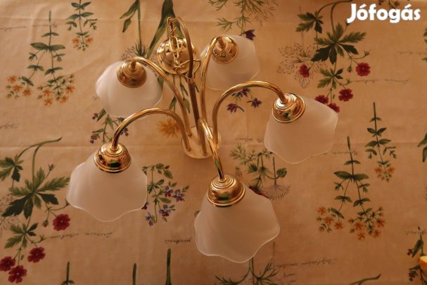 Ötágú sárga / arany színű csillár