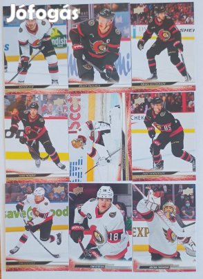 Ottawa Senators NHL kártyák Tkachuk Zub Stutzle Forsberg