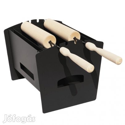 Otthoni faszenes kürtöskalács sütő készlet és grillsütő