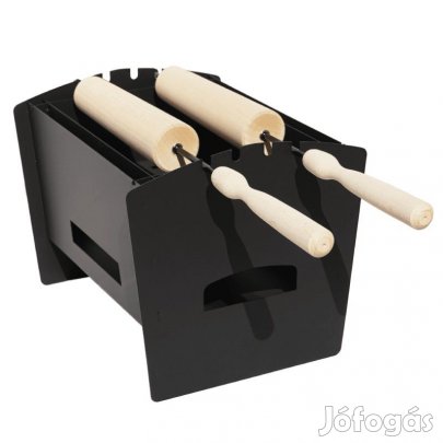 Otthoni faszenes kürtöskalács sütő készlet és grillsütő